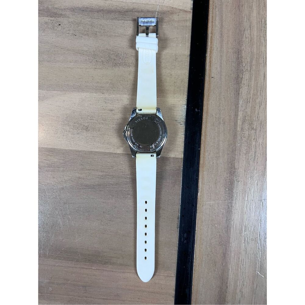 Fossil Crystal Multi-Function Watch White Silicon… - image 3